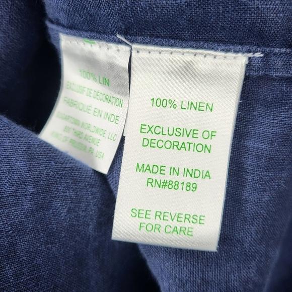 Lilly Pulitzer Top Amelia Island Blue Turquoise White Beaded Linen Tunic Size S - Picture 7 of 7